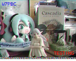 An image of my Frieren statue captured with the sstv-backpack